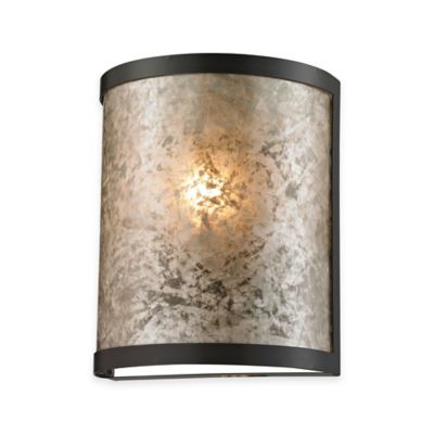 Buy Elk Lighting Mica 9-Inch 1-Light Wall Sconce in Oil-Rubbed Bronze with Glass Shade from Bed ...